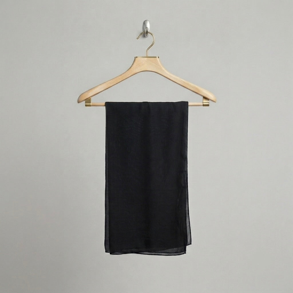 Maxi Hijab mousseline Aswad