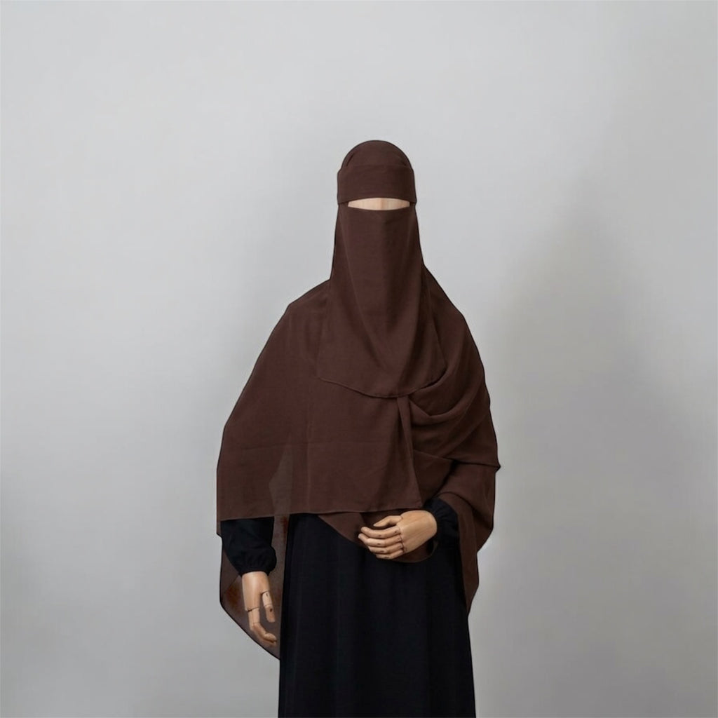 Set Maxi Hijab+Niqab Qahwa