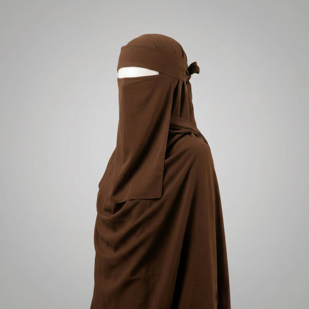 Set Maxi Hijab+Niqab Qahwa